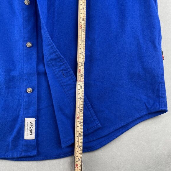 Woolrich Shirt Mens L Royal Blue Long Sleeve Button Front Pocket Archive WX0005 - Picture 5 of 8